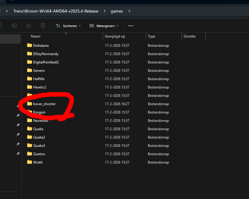 Folder location screenshot